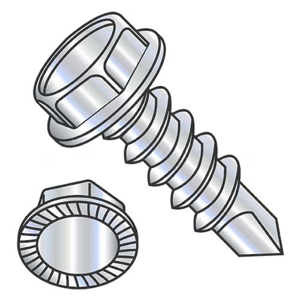 Usa Industrials Self-Drilling Screw, 5/16"-12 x 1 in, Zinc Plated Steel Flange Hex Head External Hex Drive BULK-SCRW-10639 - main